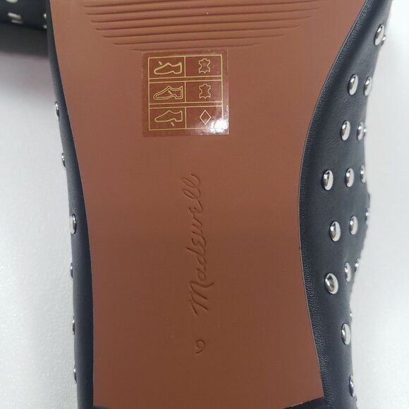 Madewell The Greta Ballet Flat Mule Women's Size 9M True Black Multi Stud Detail - Picture 3 of 16